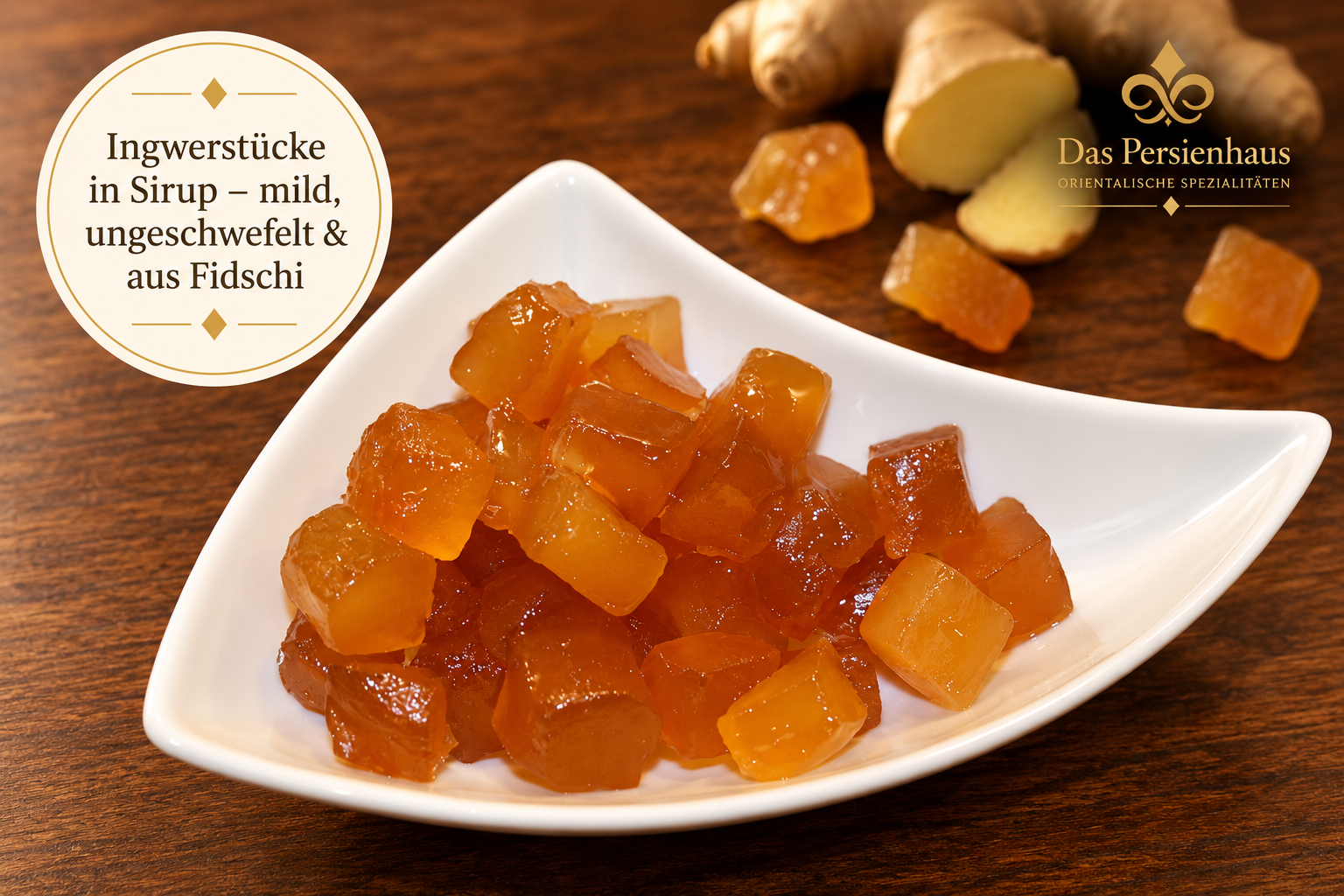 Ingwerstücke in Sirup – mild, ungeschwefelt & aus Fidschi